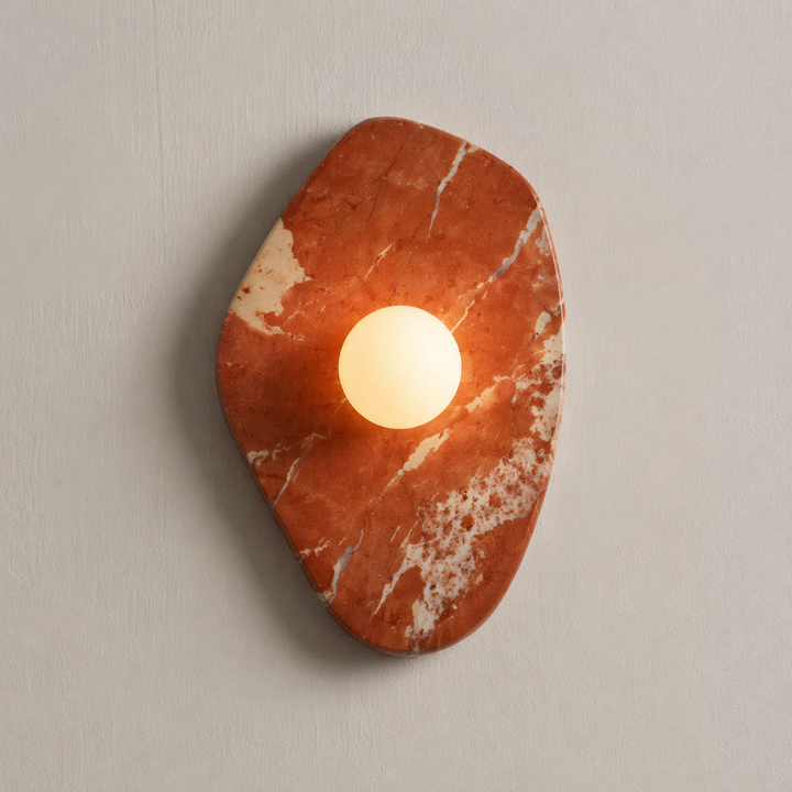 Red Marble Wall Light