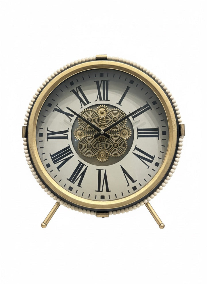 Vintage Gearface Roman Table Clock