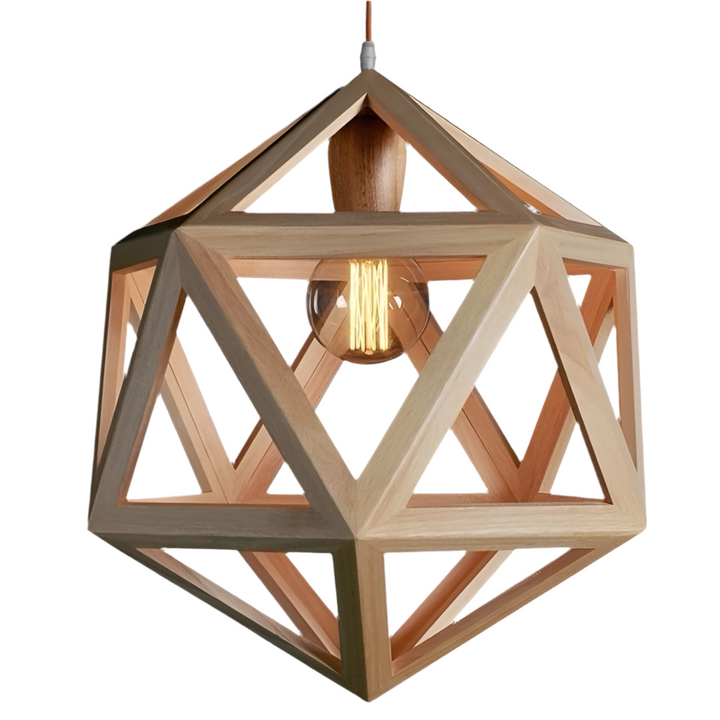 Geometric Wooden Pendant Light