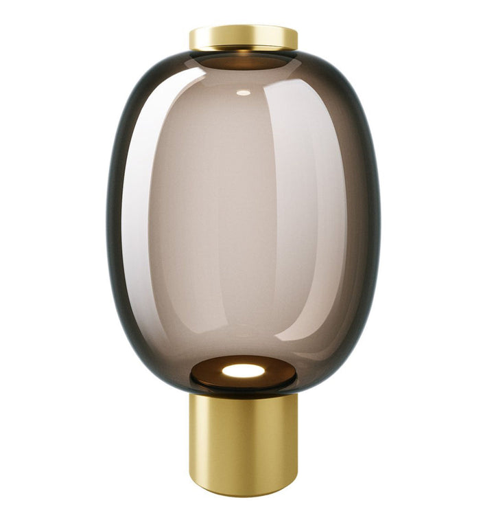 Modern Glass Table Lamp with Brass Base