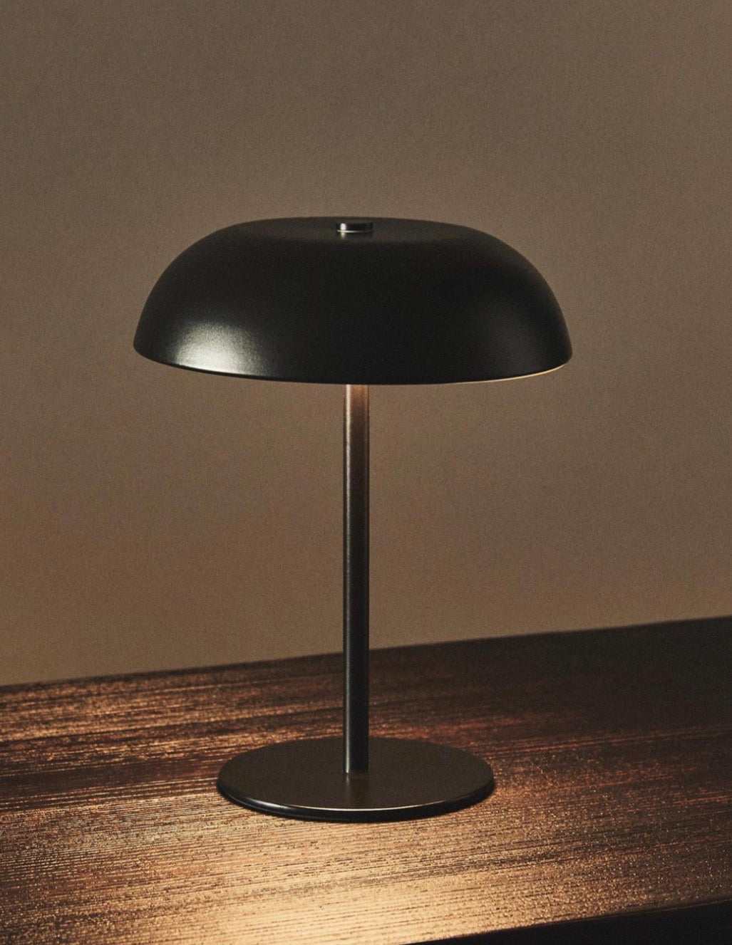 Mushroom head brass or Black  rechargeable Dimmable Table Lamp