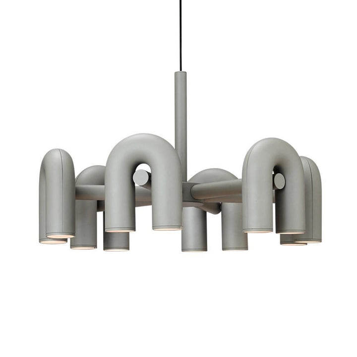 Modern GREY Tube Chandelier