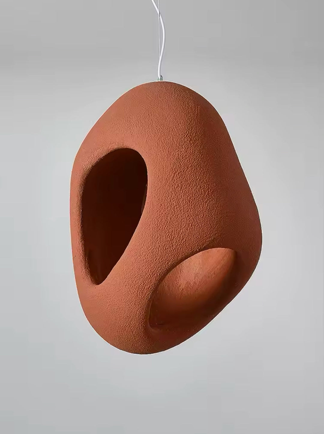 Artistic Pendant Light with Organic Terracotta brick Design