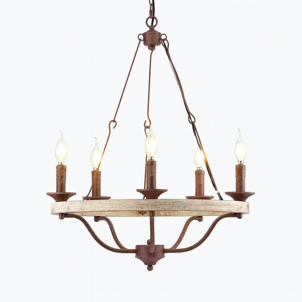 Rustic Candle-Style Chandelier