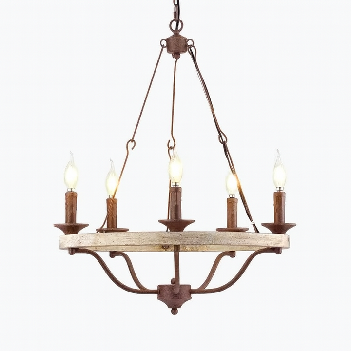 Rustic Candle-Style Chandelier