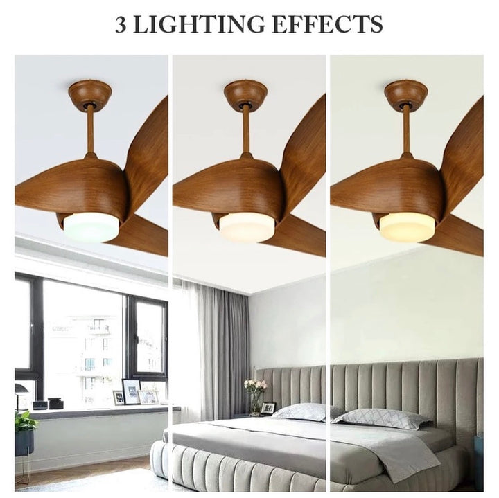 Modern Sculptural Ceiling Fan with Integrated Light, 52-inch