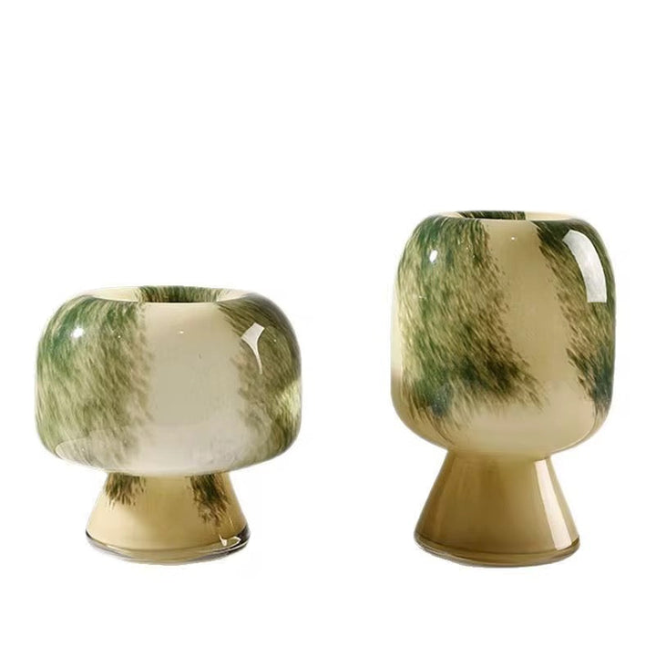 Green Marble Glass Vase Set
