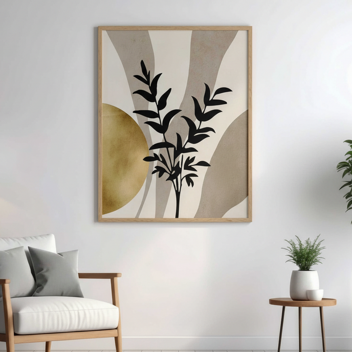 Minimal Botanical Gold Accent Wall Art