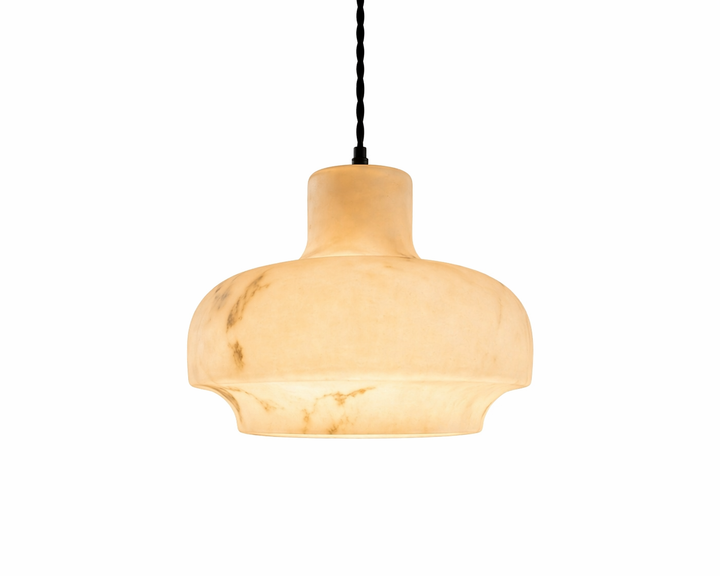 Minimal marble cylinder pendant light with modern design