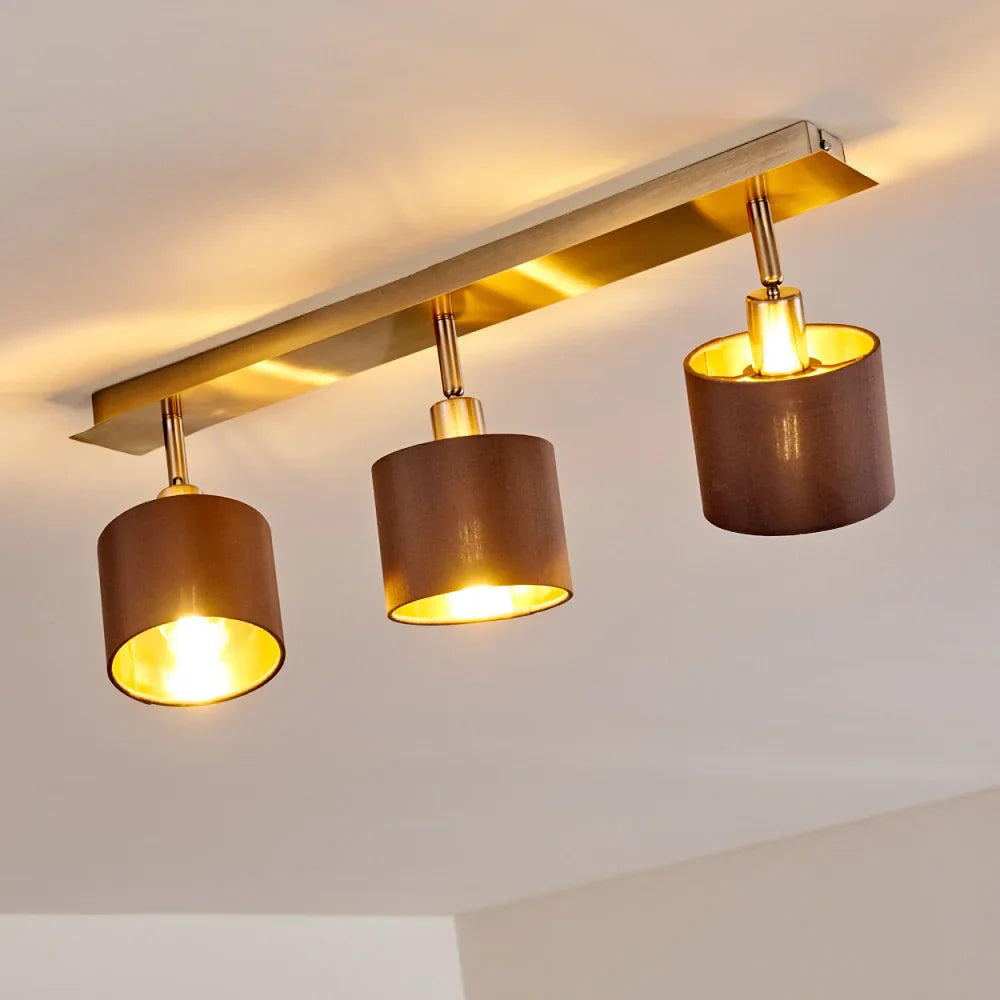 Triple Ceiling Light with Fabric Shades