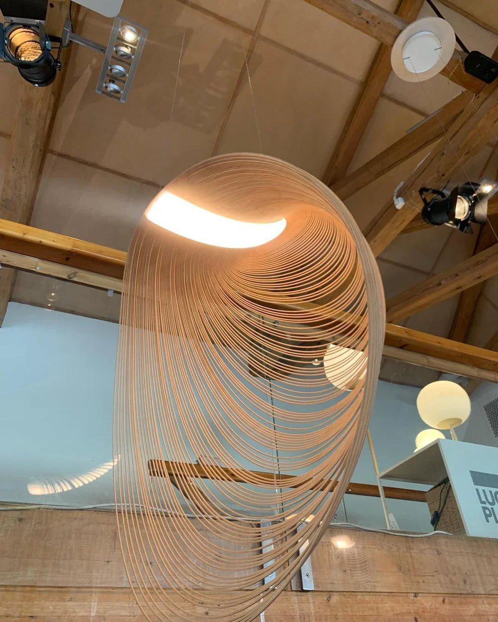 Wooden Modern LED Sculptural Pendant Light