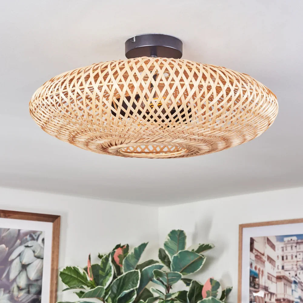 Rustic Bamboo Woven Ceiling Light