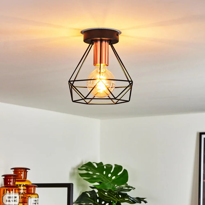 Industrial Geometric Ceiling Light