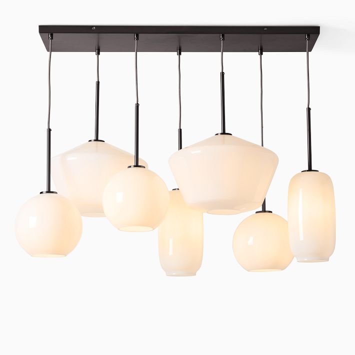 Modern Multi-Light Pendant with Opal Glass Shades