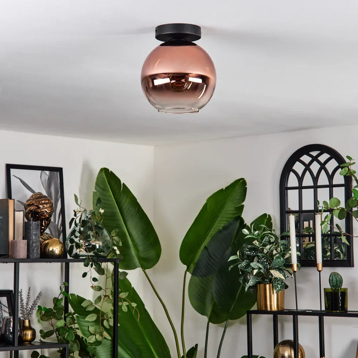 Modern Rose Gold Glass Globe Ceiling Light