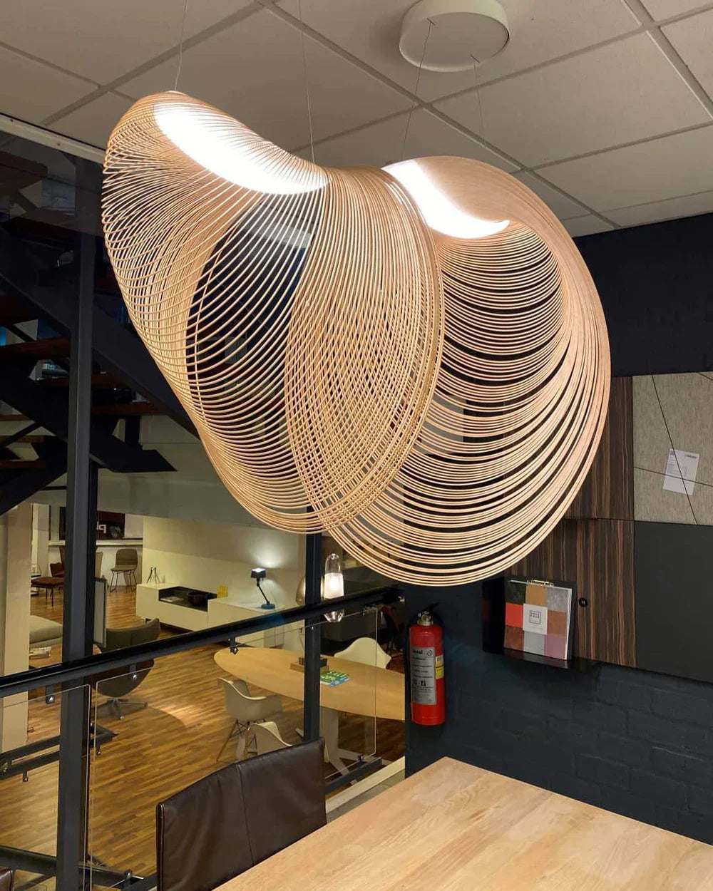 Wooden Modern LED Sculptural Pendant Light