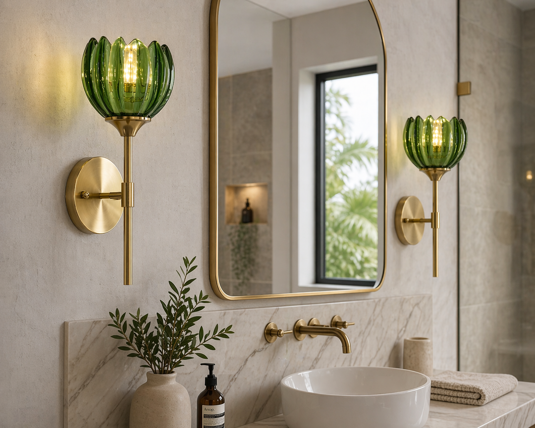 Brass Glass Wall Sconce