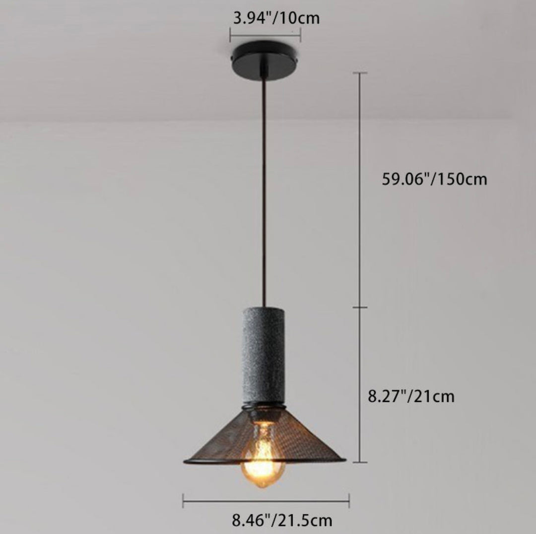 Industrial Concrete and Metal Pendant Light