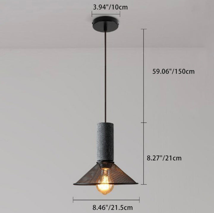 Industrial Concrete and Metal Pendant Light