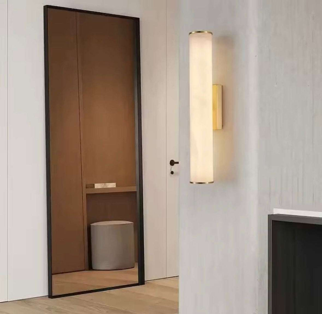 Modern Gold Marble effect Tube Wall Light