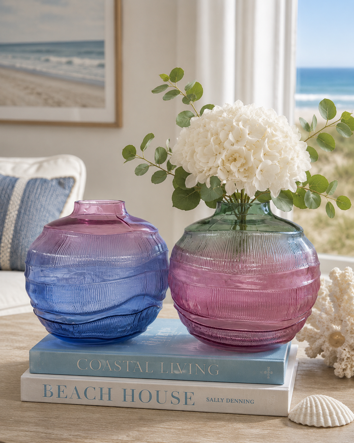 Artisan Ombre Glass Vase Pair