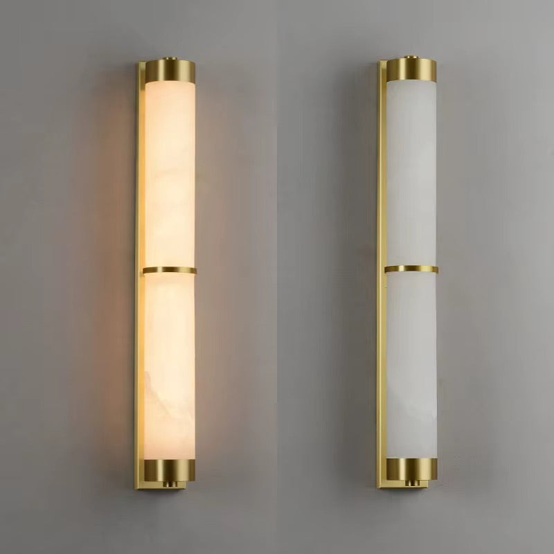 Modern Brass and Opal Glass Wall Light
