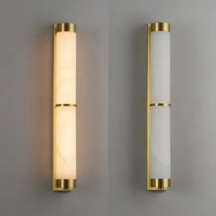 Modern Brass and Opal Glass Wall Light