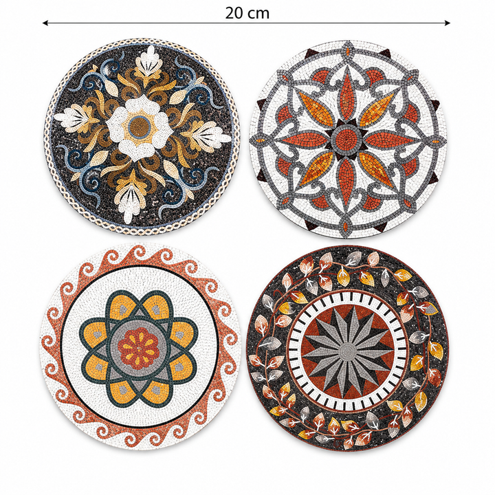 Mediterranean Mosaic Stone Coaster Set of 4