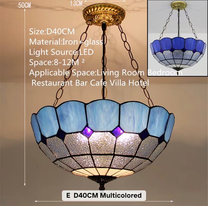 Sapphire Tiffany Bowl Chandelier