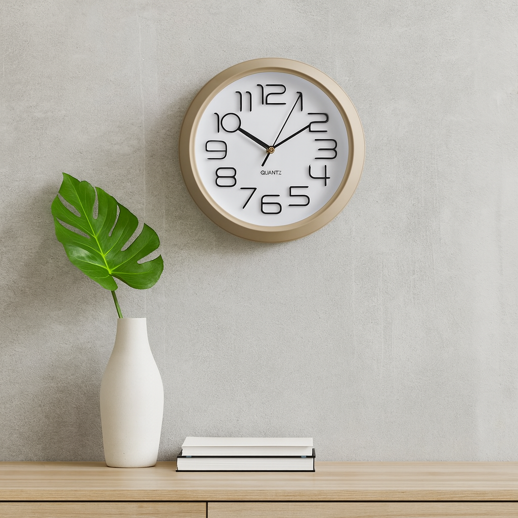 Bezio - Beige Frame Wall ClockUpgrade your space with this beige frame ...