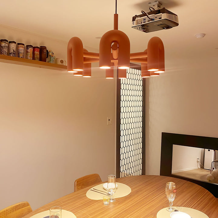 Modern GREY Tube Chandelier