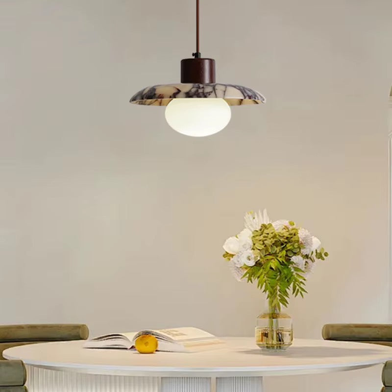 Modern Opal Globe Bedroom Pendant Light