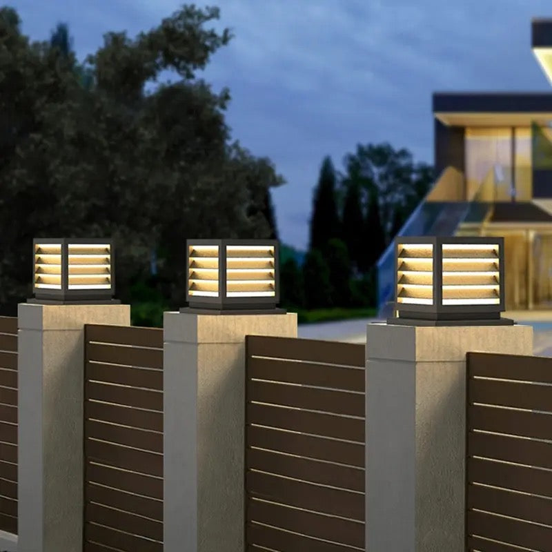 Modern Outdoor Cube Bollard Light