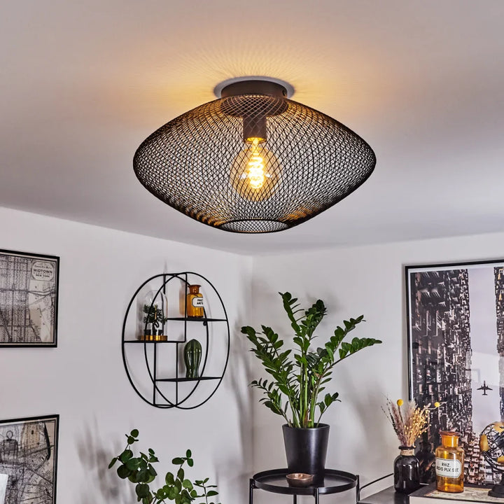 Rustic Black Mesh Ceiling Light