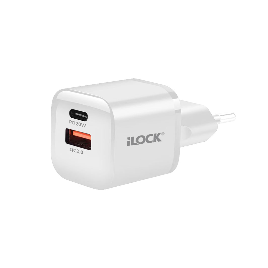 Wall Fast Charger 20W Dual Port (USB-A & USB-C) | QC 3.0