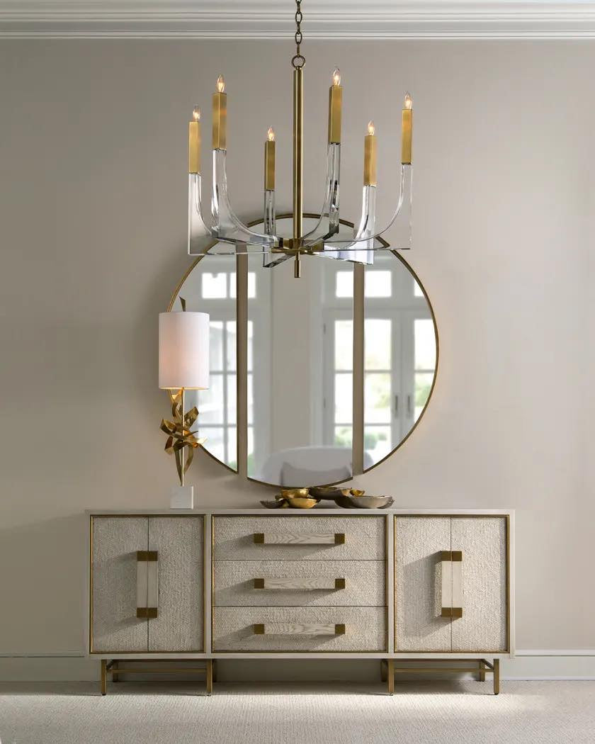 Modern Gold & Glass Chandelier