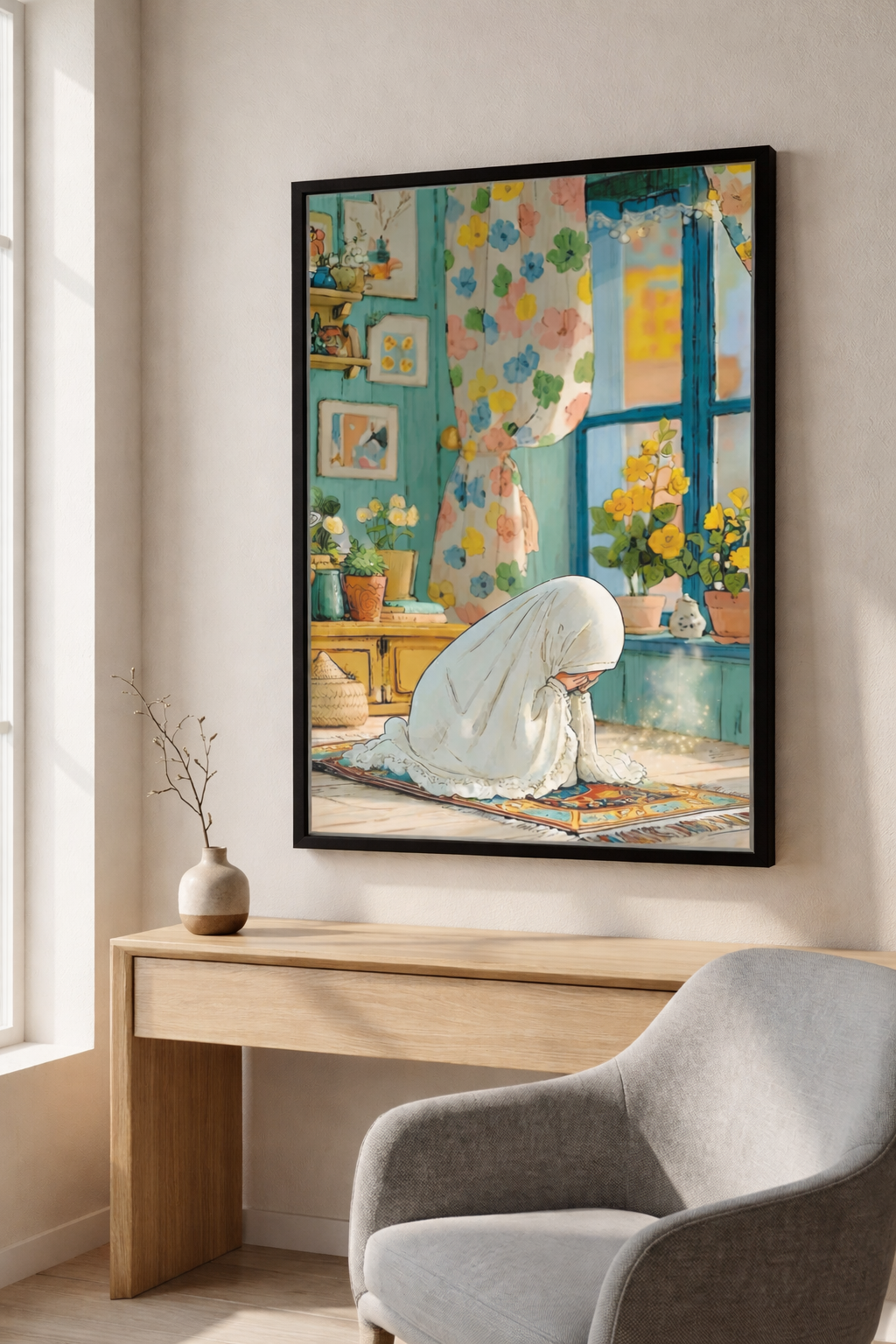 Serene Prayer Canvas Wall Art