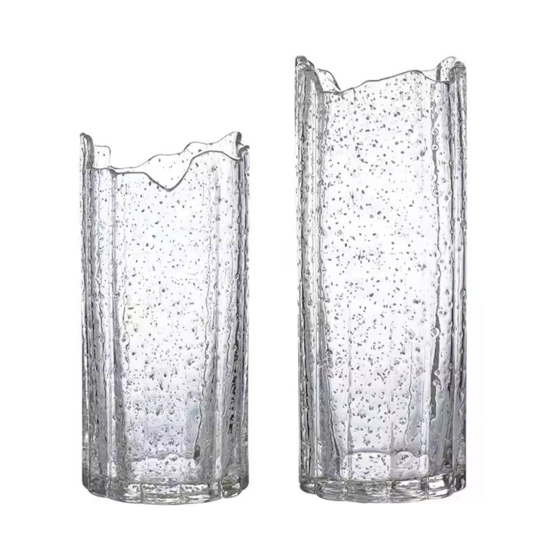 Illuminated Textured Glass Vase(set of 2)