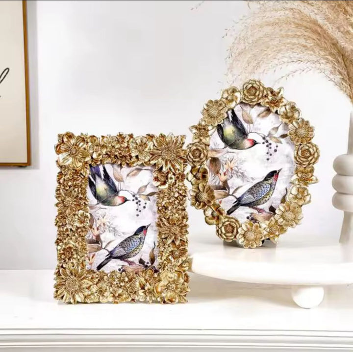 Gold Floral Photo Frame Set