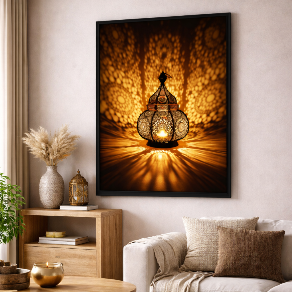 Moroccan Lantern Light Canvas
