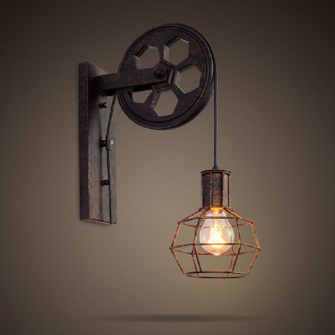 Industrial Wall-Mounted Pulley Light