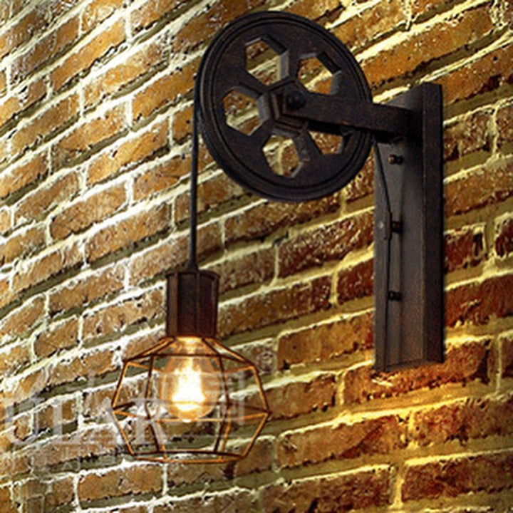 Industrial Wall-Mounted Pulley Light