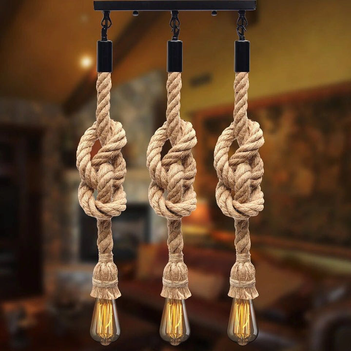 Rustic Rope Pendant Light