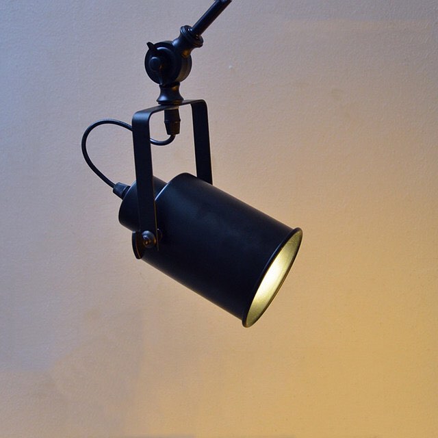 Industrial Adjustable Wall Light with Articulated Arm