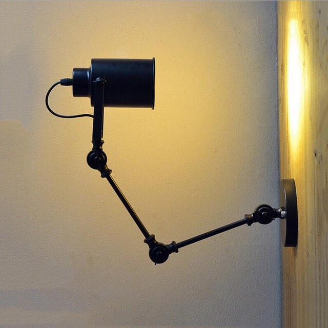 Industrial Adjustable Wall Light with Articulated Arm