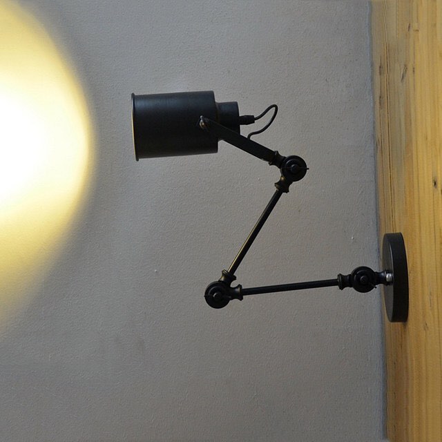 Industrial Adjustable Wall Light with Articulated Arm