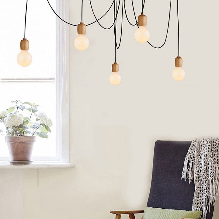 Modern Minimalist Pendant Light with Wooden Accents