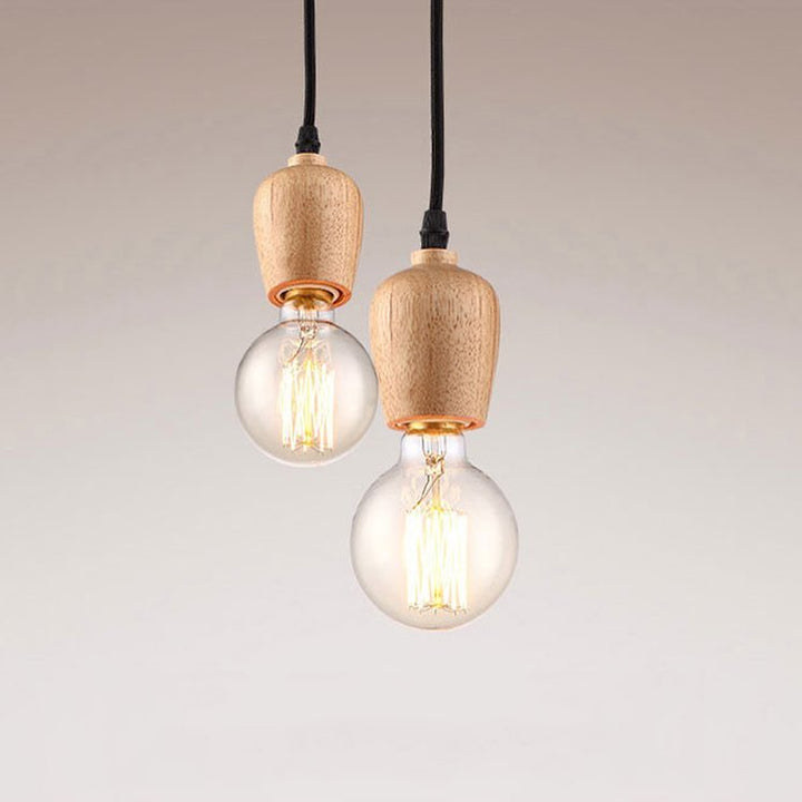 Modern Minimalist Pendant Light with Wooden Accents