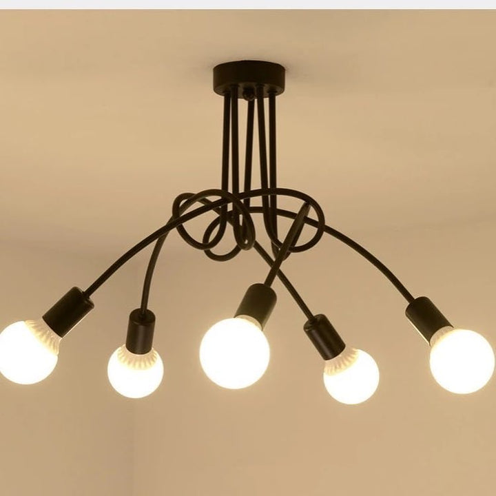 Modern Black Spiral Ceiling Light Fixture