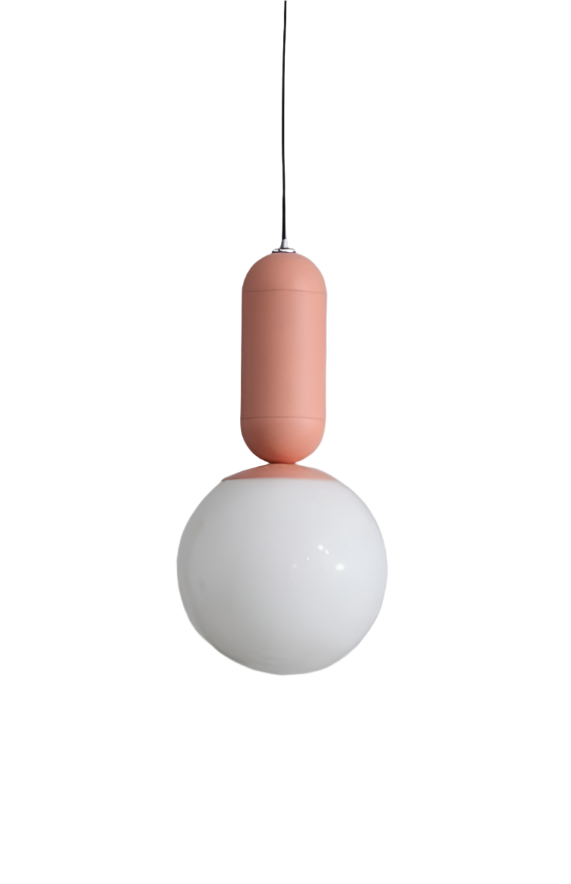 Modern Pendant Light with White Globe Shade